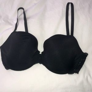 Victoria’s Secret black demi bra.  Size 36DD.